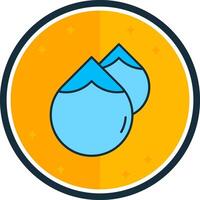 Water drops filled verse Icon vector