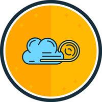 Wind cloud filled verse Icon vector