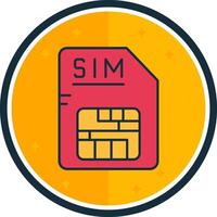 sim lleno verso icono vector