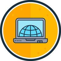 Internet filled verse Icon vector