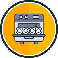 Dishwasher filled verse Icon vector