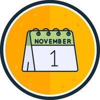 1st of November filled verse Icon vector