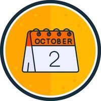 2nd of October filled verse Icon vector