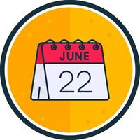 22nd of June filled verse Icon vector