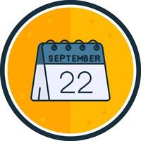 22nd of September filled verse Icon vector