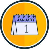 1st of January filled verse Icon vector