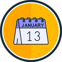 13th of January filled verse Icon vector