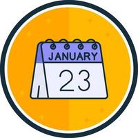 23rd of January filled verse Icon vector