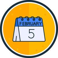 5th of February filled verse Icon vector