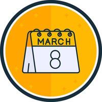 8th of March filled verse Icon vector