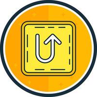 U turn filled verse Icon vector