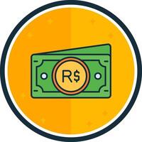 Brazilian real filled verse Icon vector