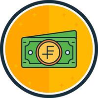 Swiss franc filled verse Icon vector