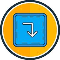 Turn down filled verse Icon vector