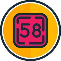 Fifty Eight filled verse Icon vector