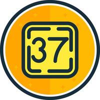Thirty Seven filled verse Icon vector