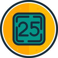 Twenty Five filled verse Icon vector