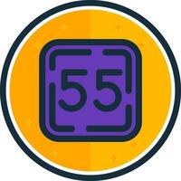 Fifty Five filled verse Icon vector