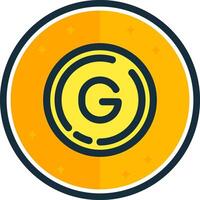 Letter g filled verse Icon vector