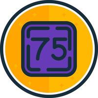 Seventy Five filled verse Icon vector