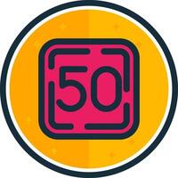 Fifty filled verse Icon vector