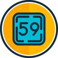Fifty Nine filled verse Icon vector