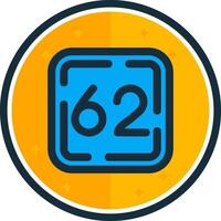 Sixty Two filled verse Icon vector