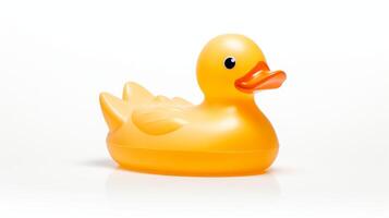 AI generated yellow rubber duck isolated children bath time and fun. photo