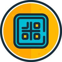 qr código lleno verso icono vector