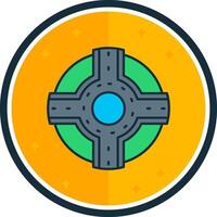 Roundabout filled verse Icon vector