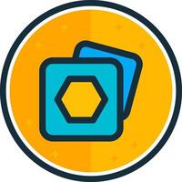 Polygon frame filled verse Icon vector