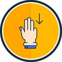 Three Fingers Down filled verse Icon vector