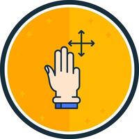 Three Fingers Move filled verse Icon vector