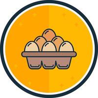 Eggs filled verse Icon vector
