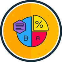 Pie chart filled verse Icon vector