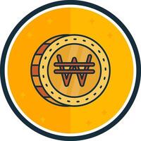 Won filled verse Icon vector