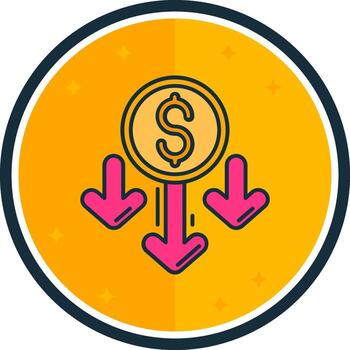 Decrease filled verse Icon vector
