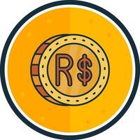 Brazilian real filled verse Icon vector