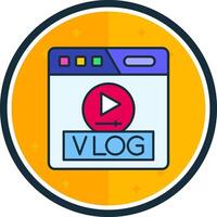 Vlog filled verse Icon vector