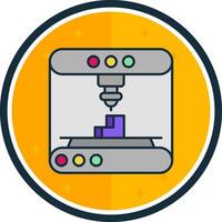 3d modeling filled verse Icon vector