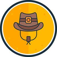 vaquero sombrero lleno verso icono vector