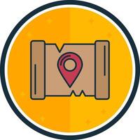 Map filled verse Icon vector