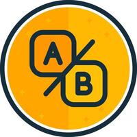 Compare ab filled verse Icon vector