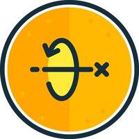 3d totate x axis filled verse Icon vector