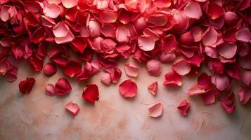 AI generated A romantic photo filled with cascading petals, creating an atmosphere of timeless love