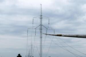 Assembly and installation of new support of a power line photo