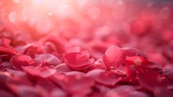AI generated A romantic photo filled with cascading petals, creating an atmosphere of timeless love