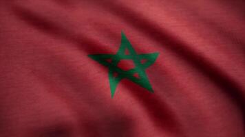Morocco flag waving animation. Flag of Morocco on wind video