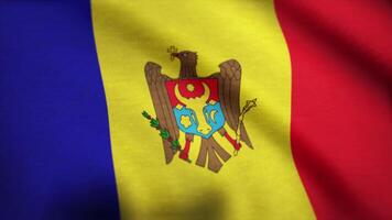 Moldova flag waving animation. Moldova realistic national flag seamless looping waving animation video