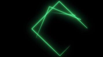 Neon Square Loop Background. Abstract background with neon squares. Seamless loop. Green squares video